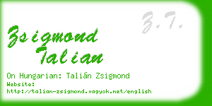 zsigmond talian business card