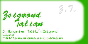 zsigmond talian business card